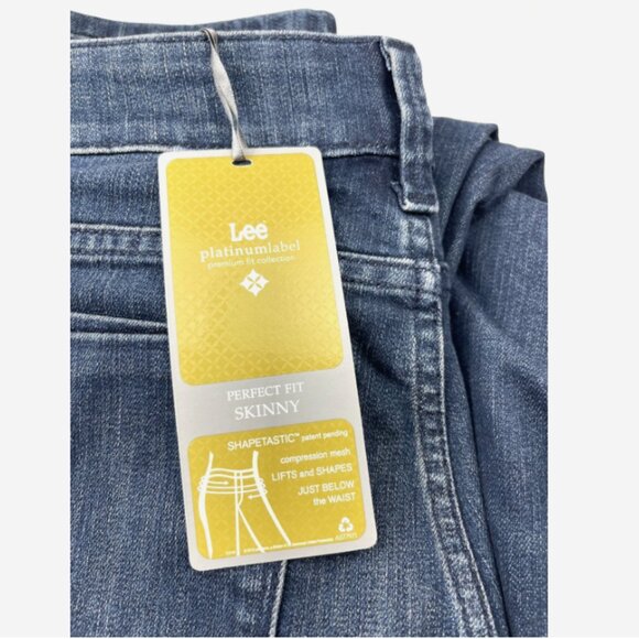 Lee Skinny Stretch Jeans 16M Medium Wash NWT Mid Rise Denim Pants - Picture 8 of 9